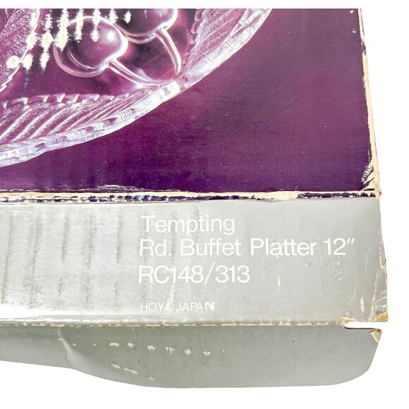 Mikasa Clear Crystal Platter 12" Glass Appetizer Serving Dish Cherries Pattern - Picture 14 of 16